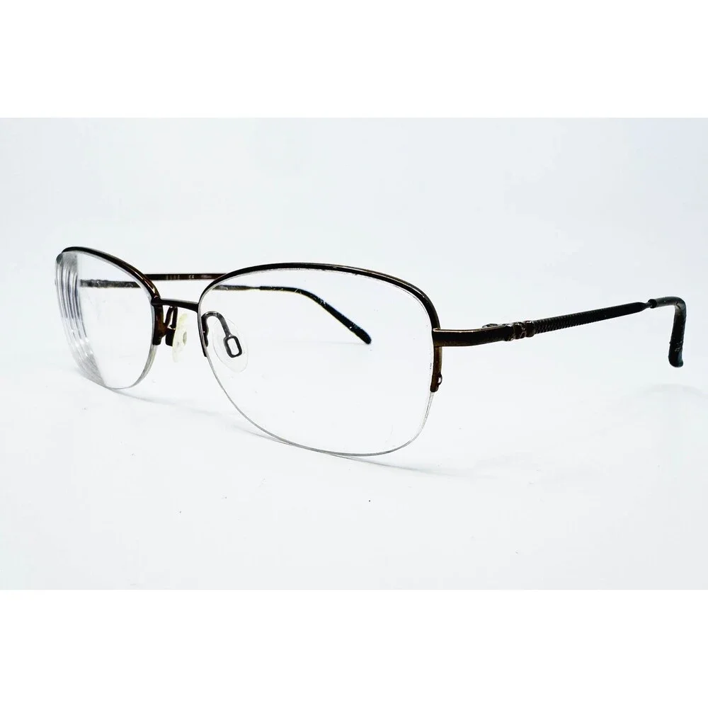 Elle Eyeglasses Frames Womens Brown Semi Rimless EL13373 54-16-135
